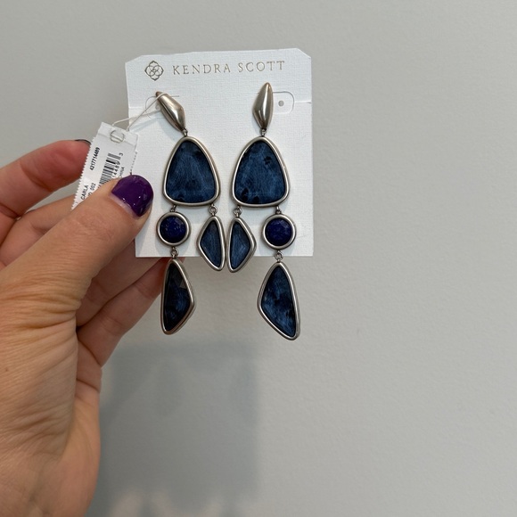 Kendra Scott Blue and Silver Statement Earrings - Picture 2 of 7